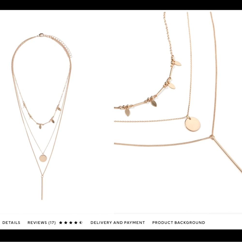 H&M Silver layered necklace